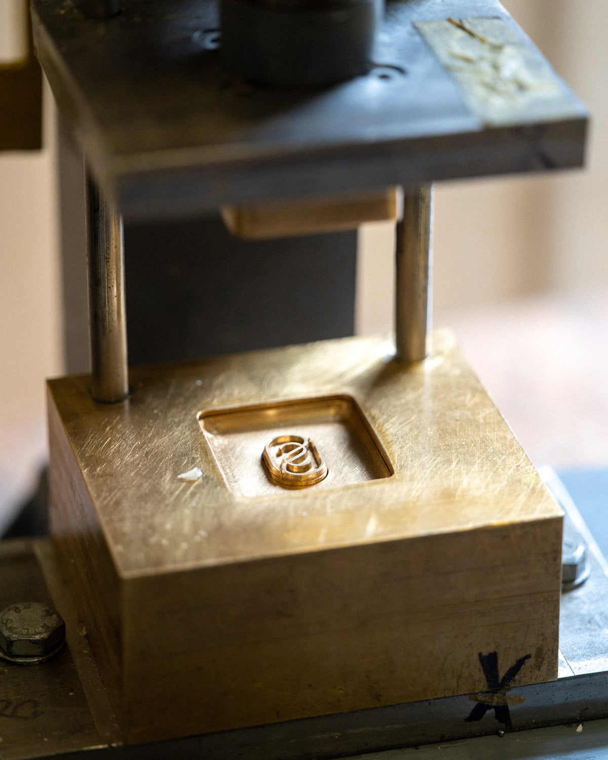 Stamping press for Soapsmith triple-milled soap