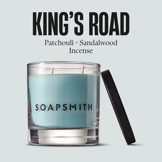 King’s Road soy candle with patchouli, sandalwood and incense