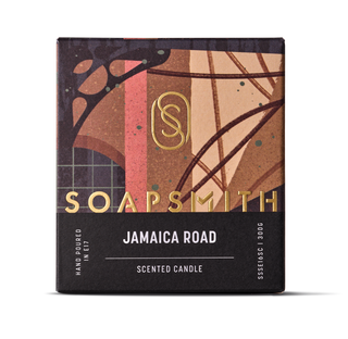 Illustrated Jamaica Road scented candle box